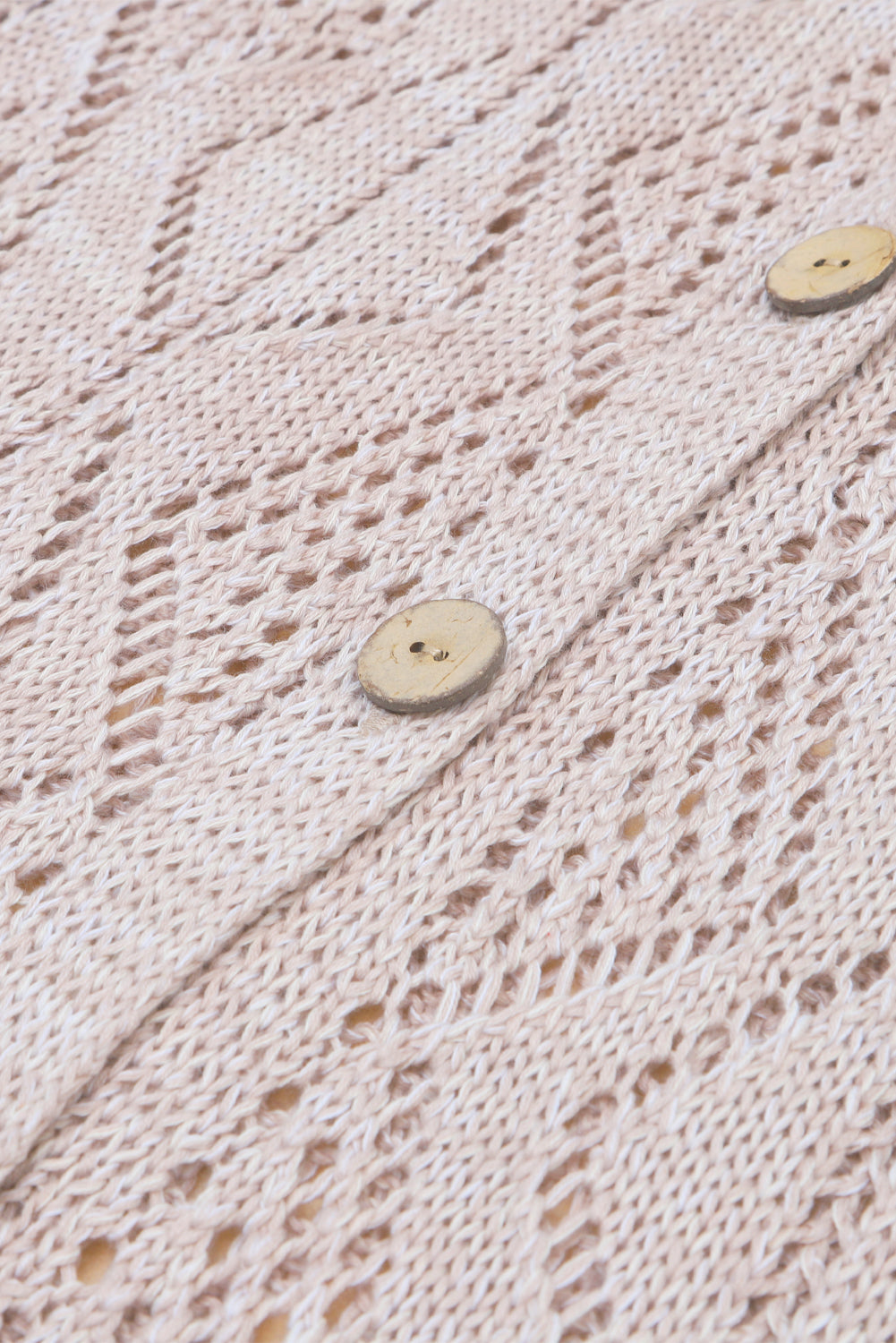 Purple Hollow-out Openwork Knit Cardigan