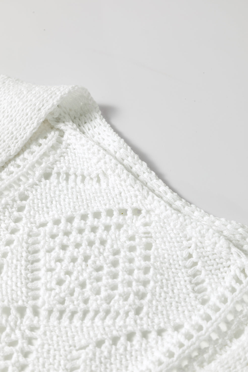 Purple Hollow-out Openwork Knit Cardigan