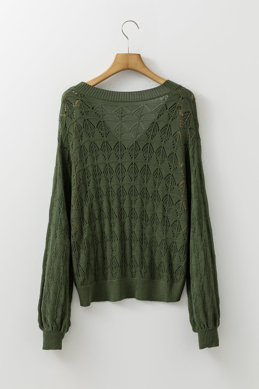 Gray Lightweight Buttoned Front Crochet Cardigan