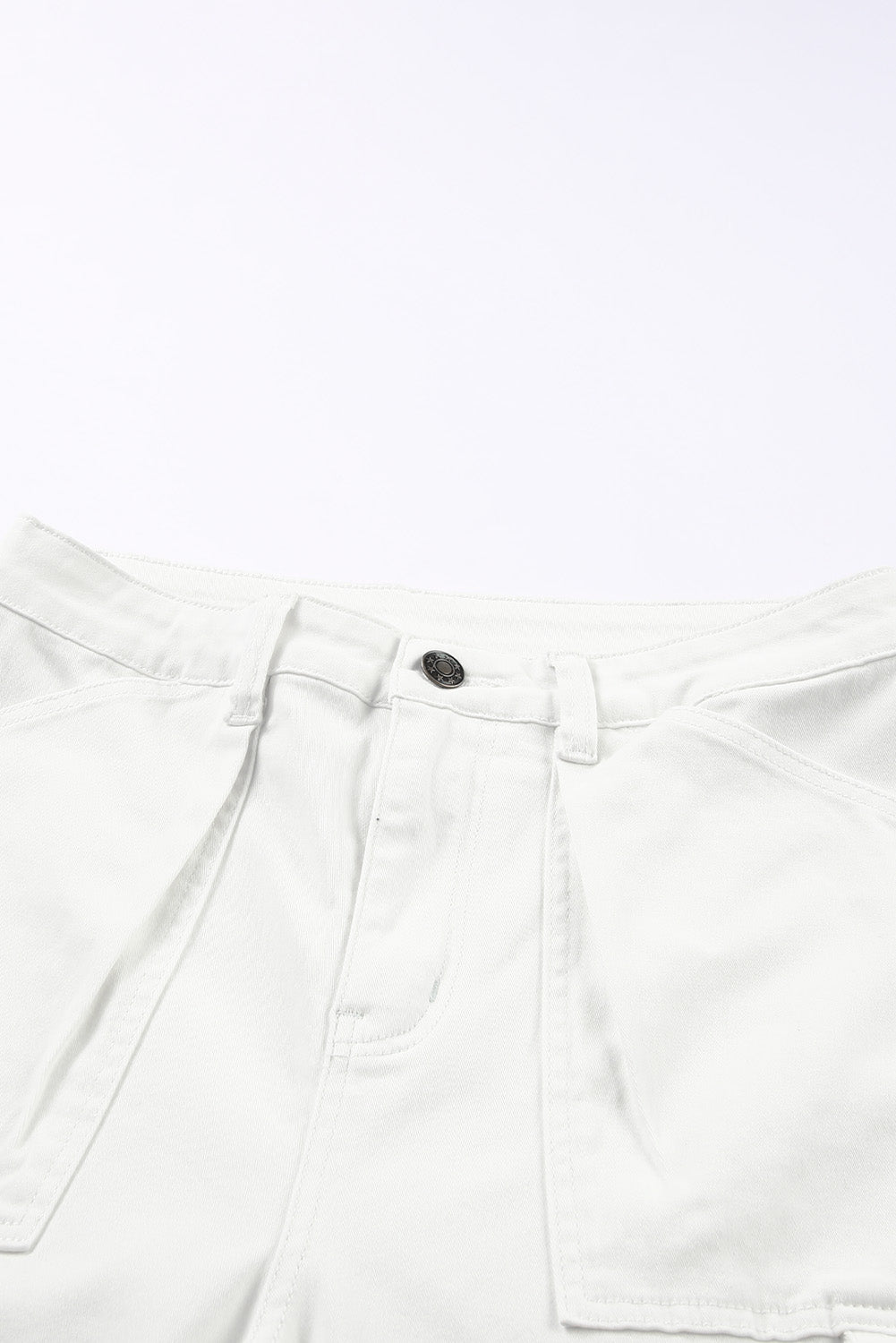Khaki High Waist Straight Leg Cargo Pants with Pockets