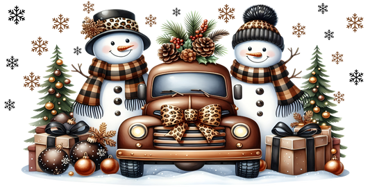 Snowman with Brown Truck Tumbler