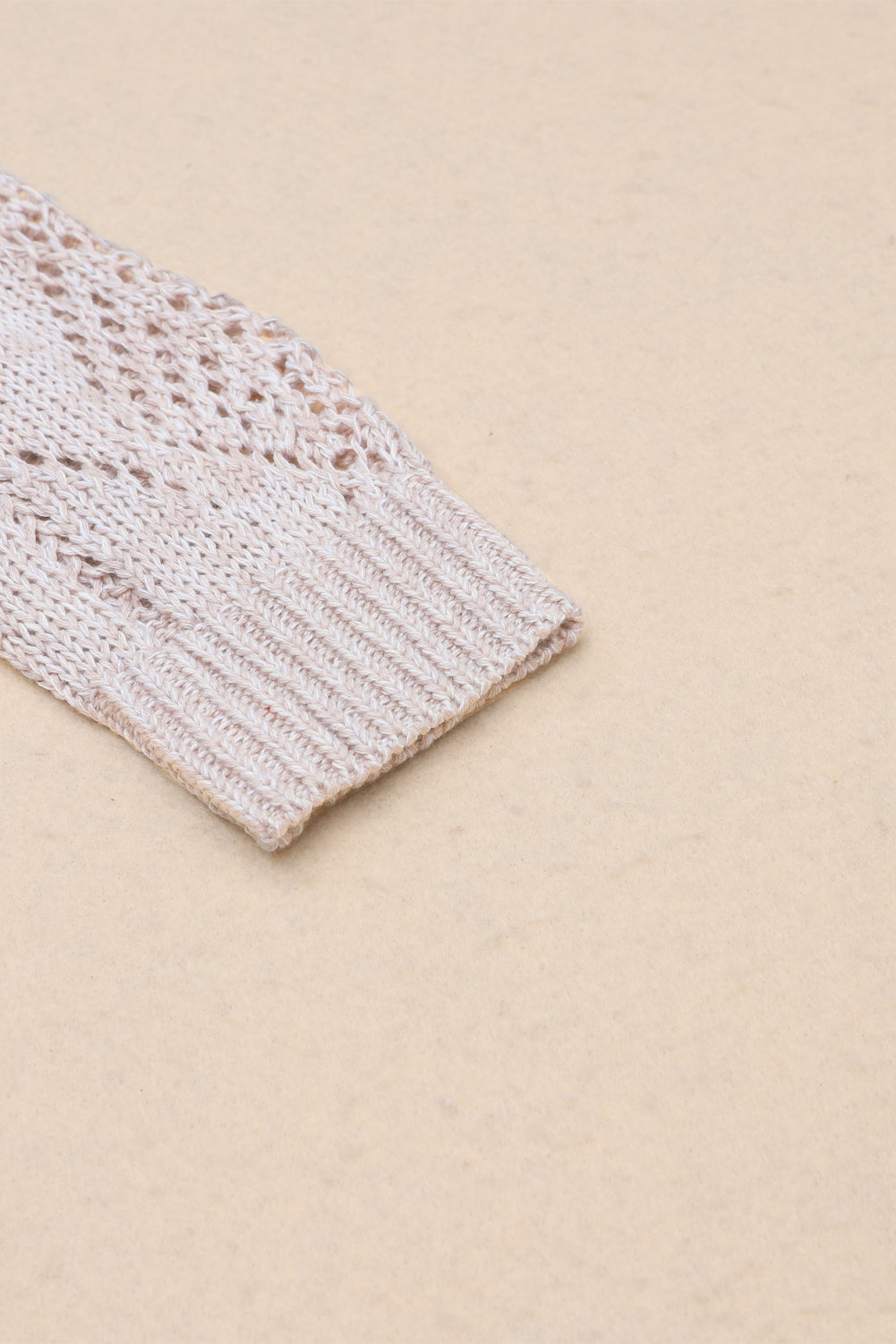 Purple Hollow-out Openwork Knit Cardigan