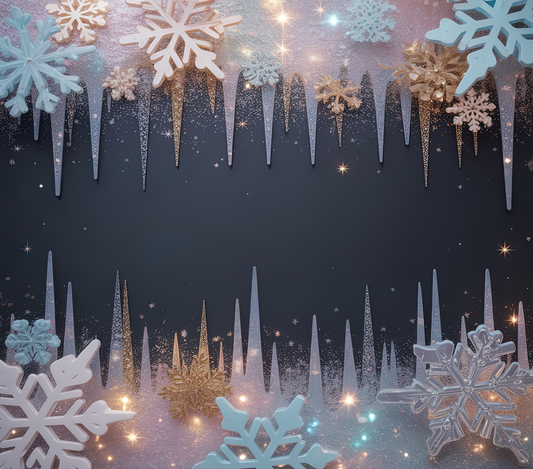 Black Elegant Snowflake Tumbler