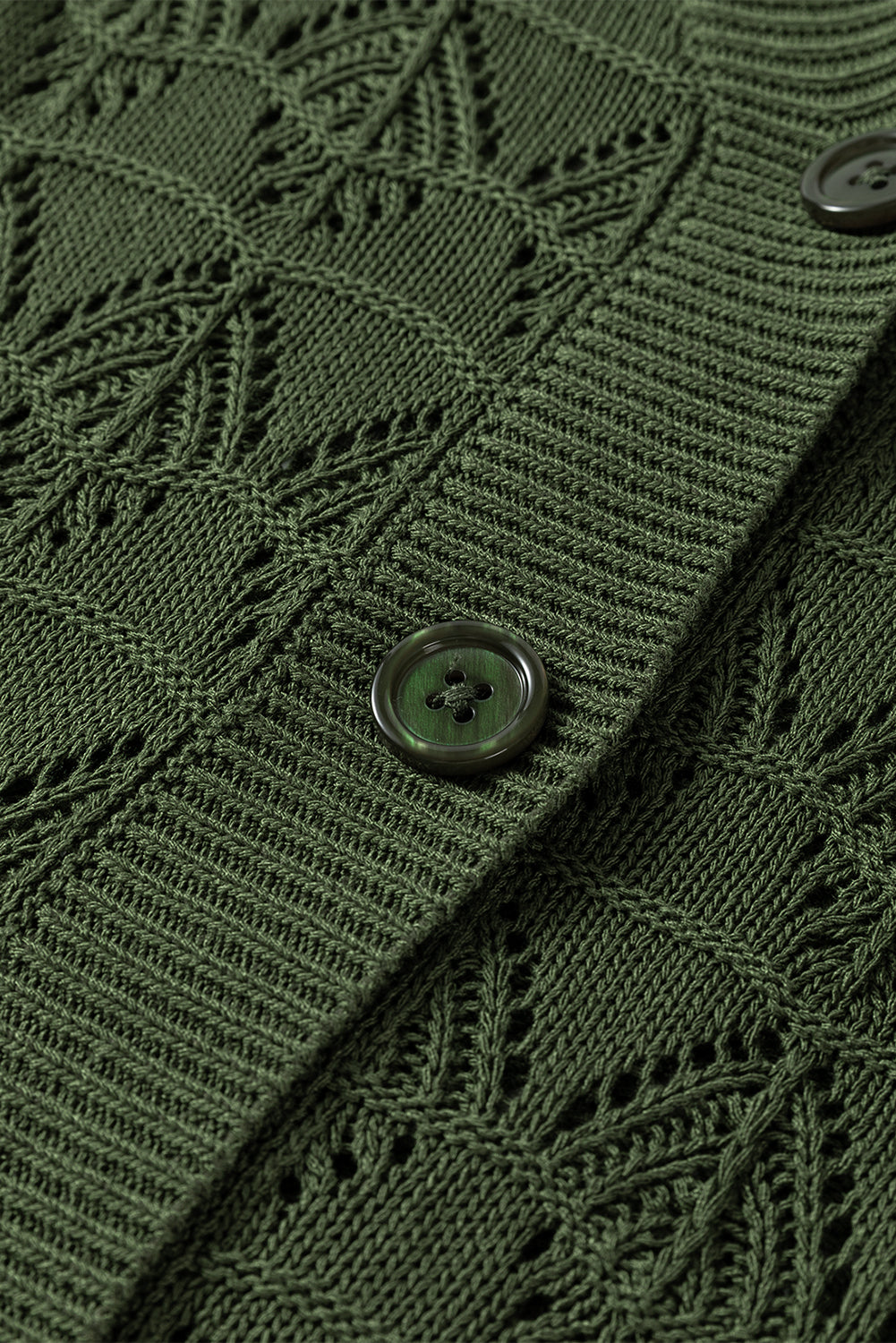 Gray Lightweight Buttoned Front Crochet Cardigan