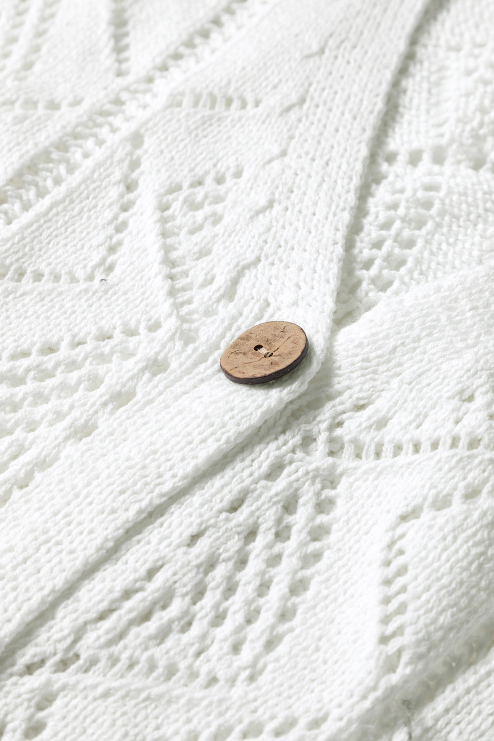 Purple Hollow-out Openwork Knit Cardigan