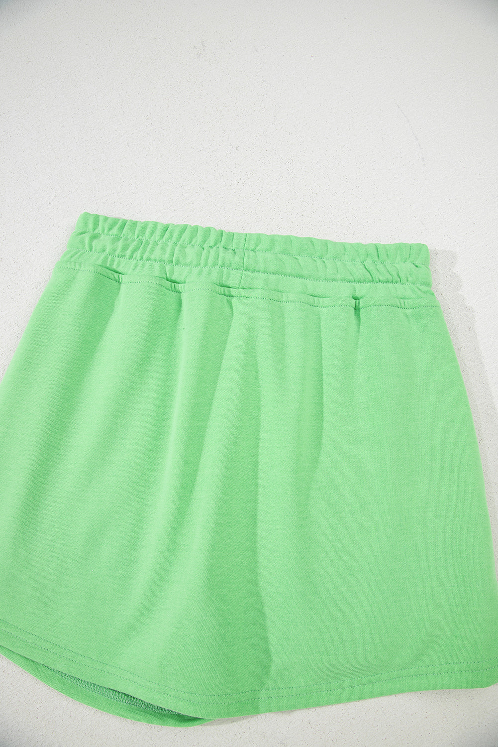 Black French Terry Drawstring Mini Skort with Pockets