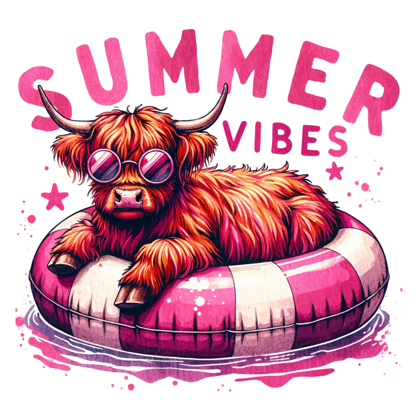 Highland Cow Summer Vibes Design