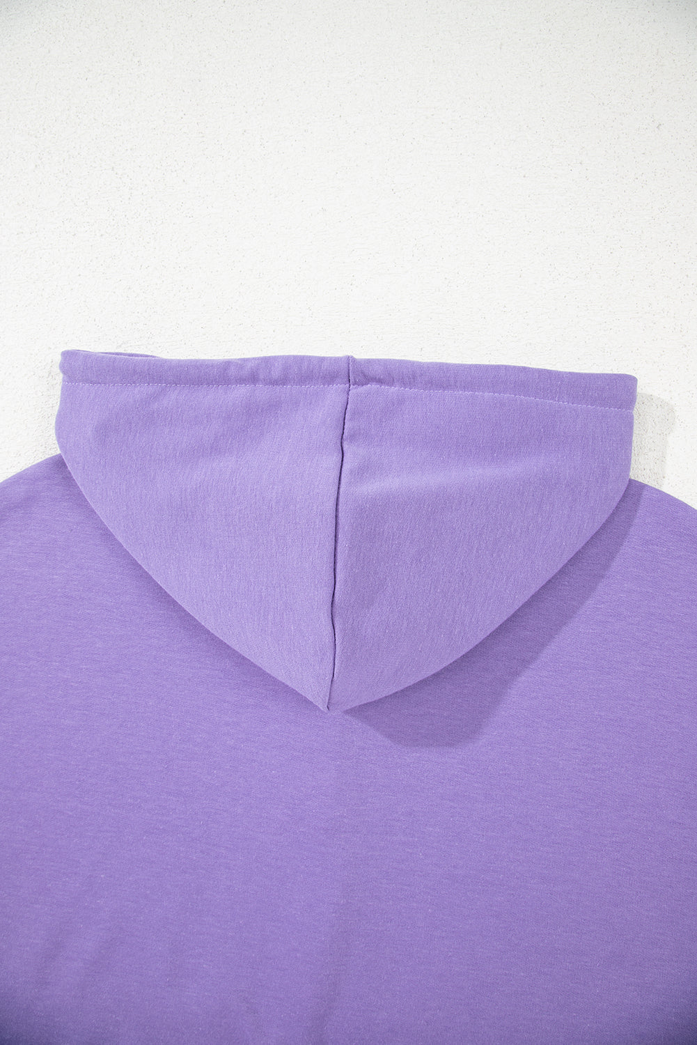 Purple Short Sleeve Buttoned Neck Kangaroo Pocket Hoodie