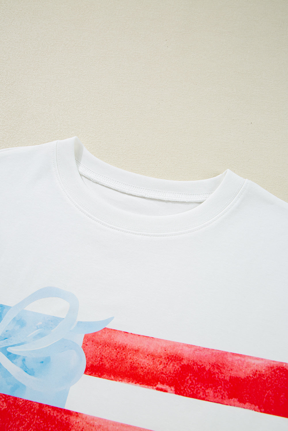 White Flag Bow Graphic Crewneck Tee