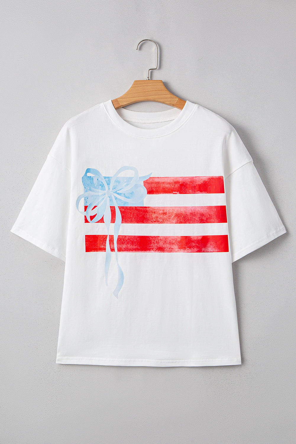 White Flag Bow Graphic Crewneck Tee