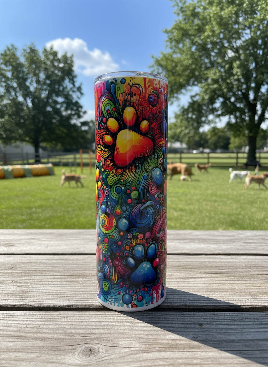 Paw Print Tumbler 20oz Slim