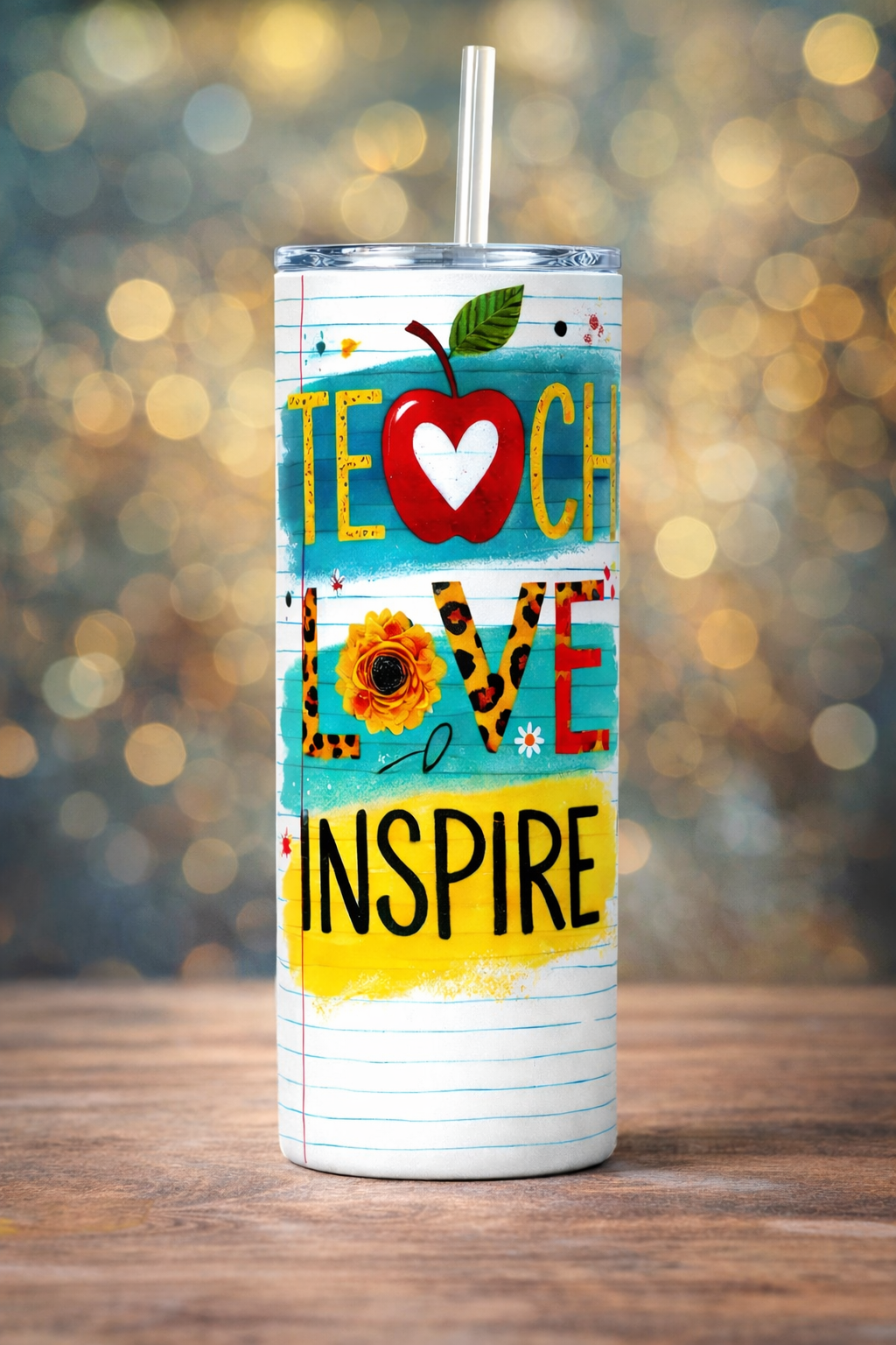 Teach Love Inspire Tumbler 20oz Slim