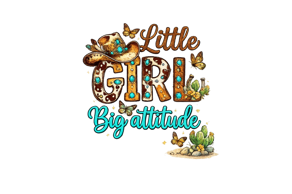 Little Girl Big Attitude Dtf Design