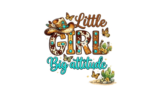 Little Girl Big Attitude Dtf Design
