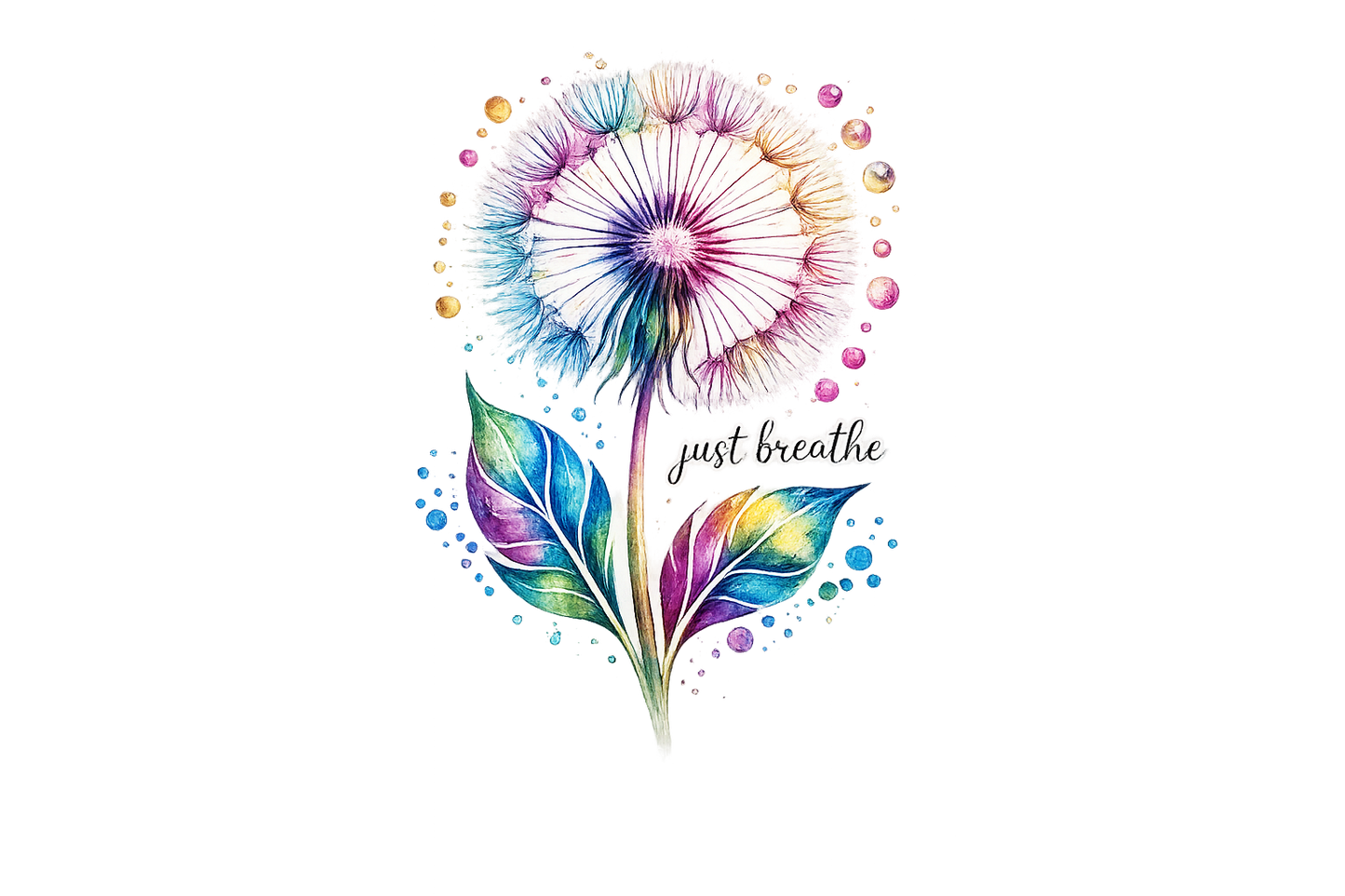 Just Breathe Watercolor Design
