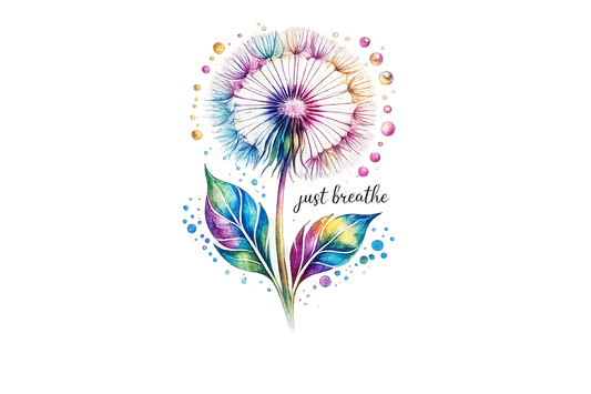 Just Breathe Watercolor Design