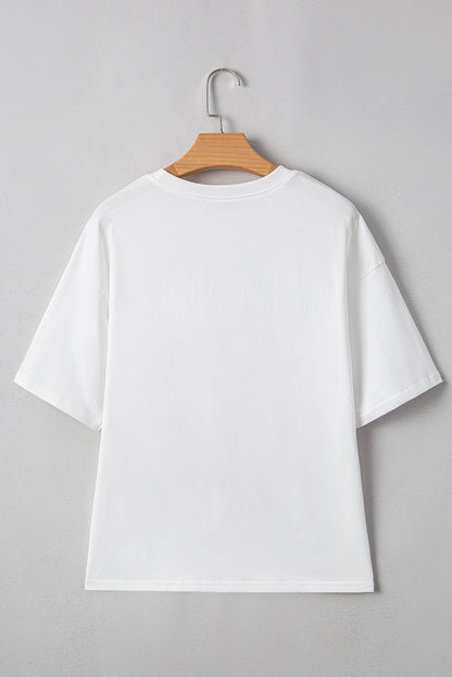 White Flag Bow Graphic Crewneck Tee