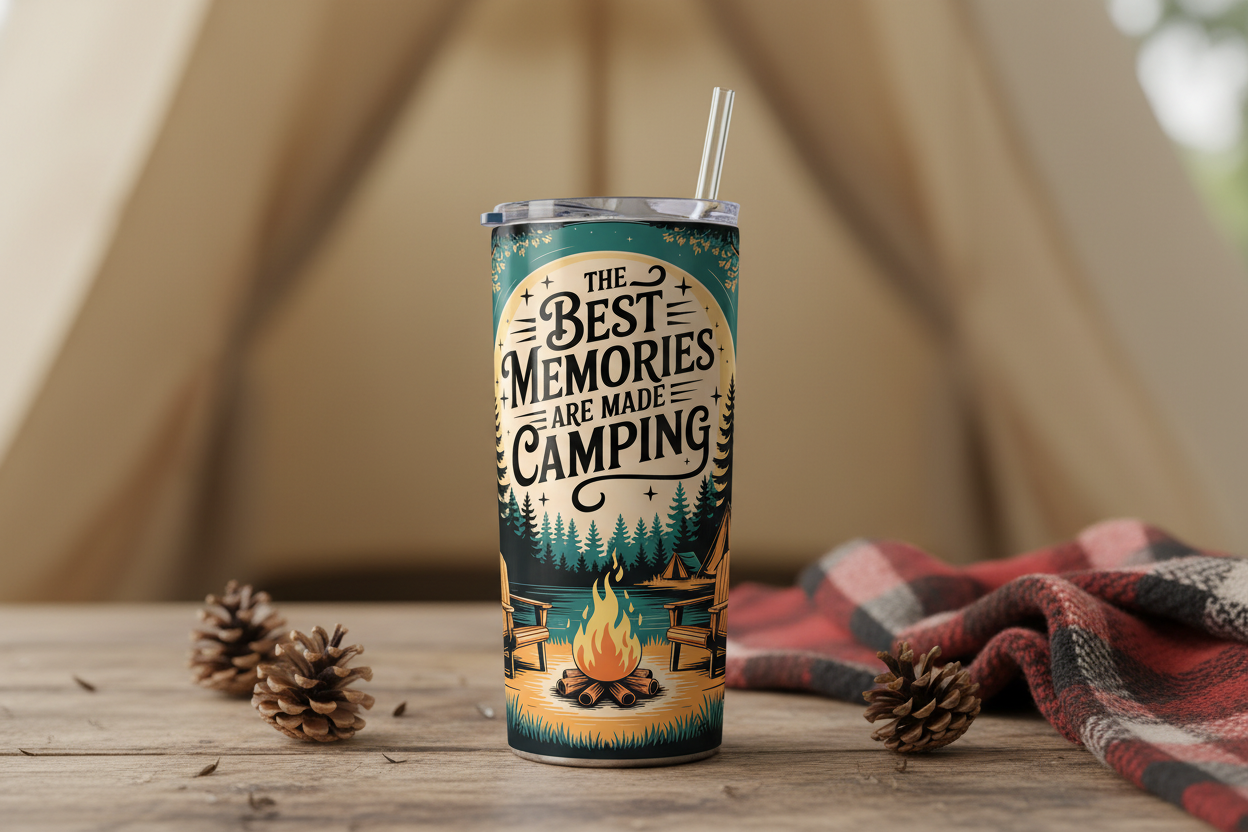 Best Memories Camping Tumbler 20oz Slim