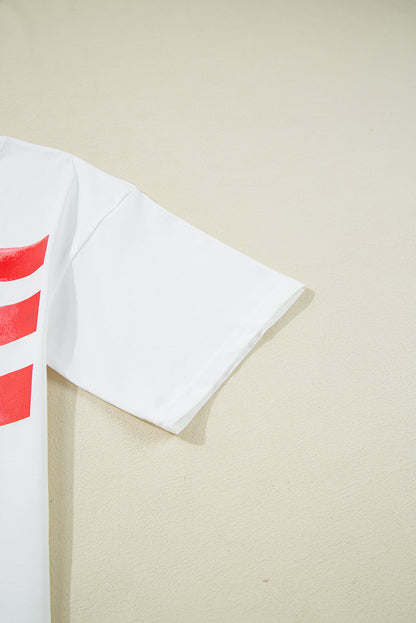 White Flag Bow Graphic Crewneck Tee