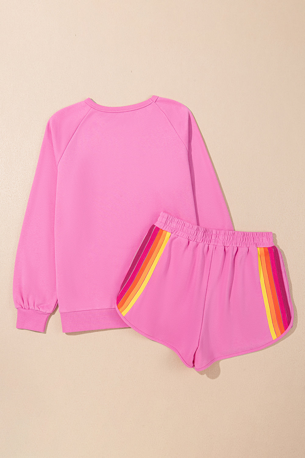 Beau Blue Accent Pullover and Shorts Two Piece Casual Set