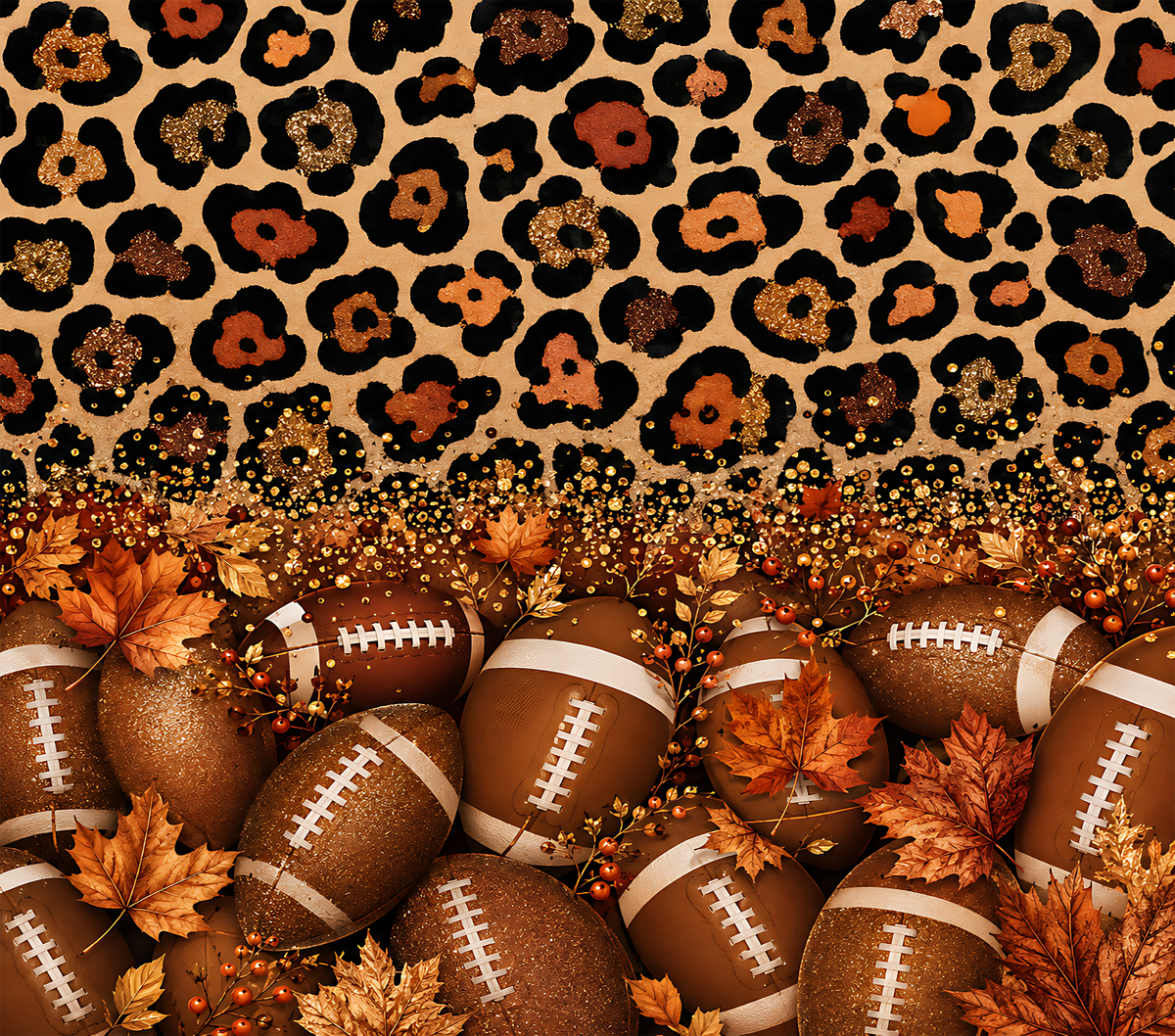 20oz Leopard Football Tumbler