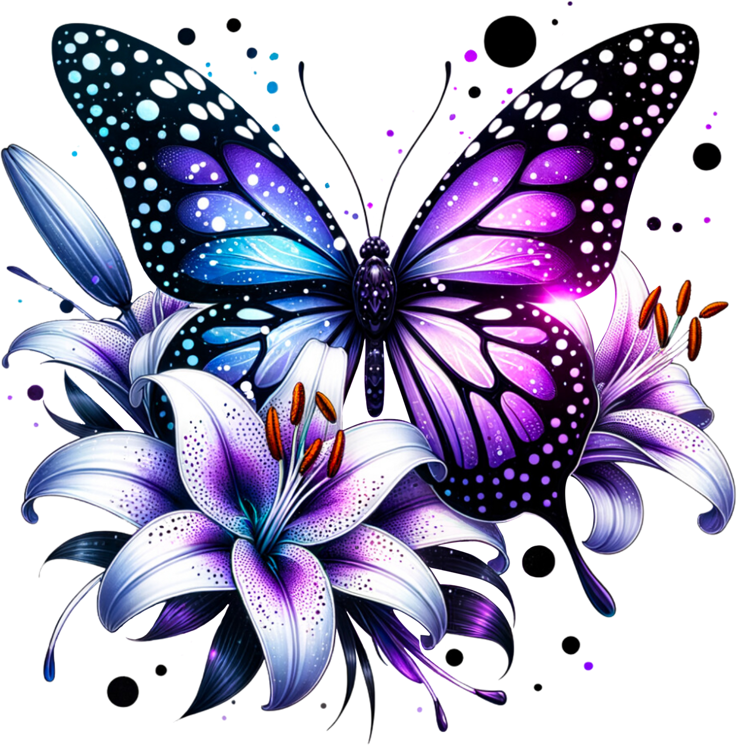 Purple Butterfly & Lilly Design
