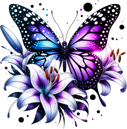 Purple Butterfly & Lilly Design